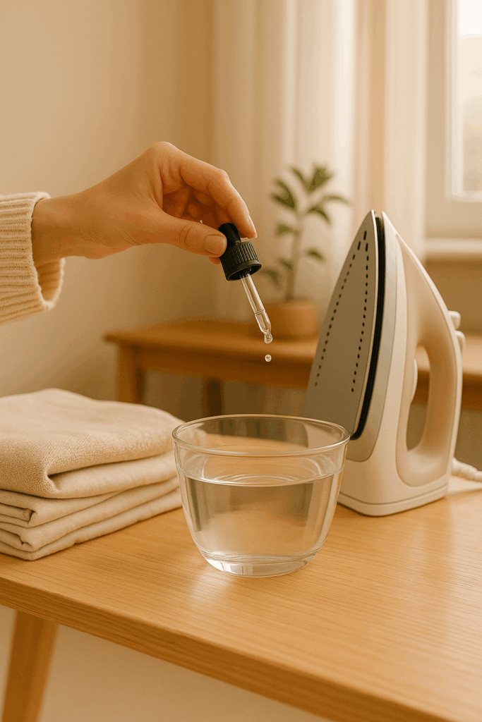 Fer à repasser vapeur avec mélange d’huile parfumée et eau